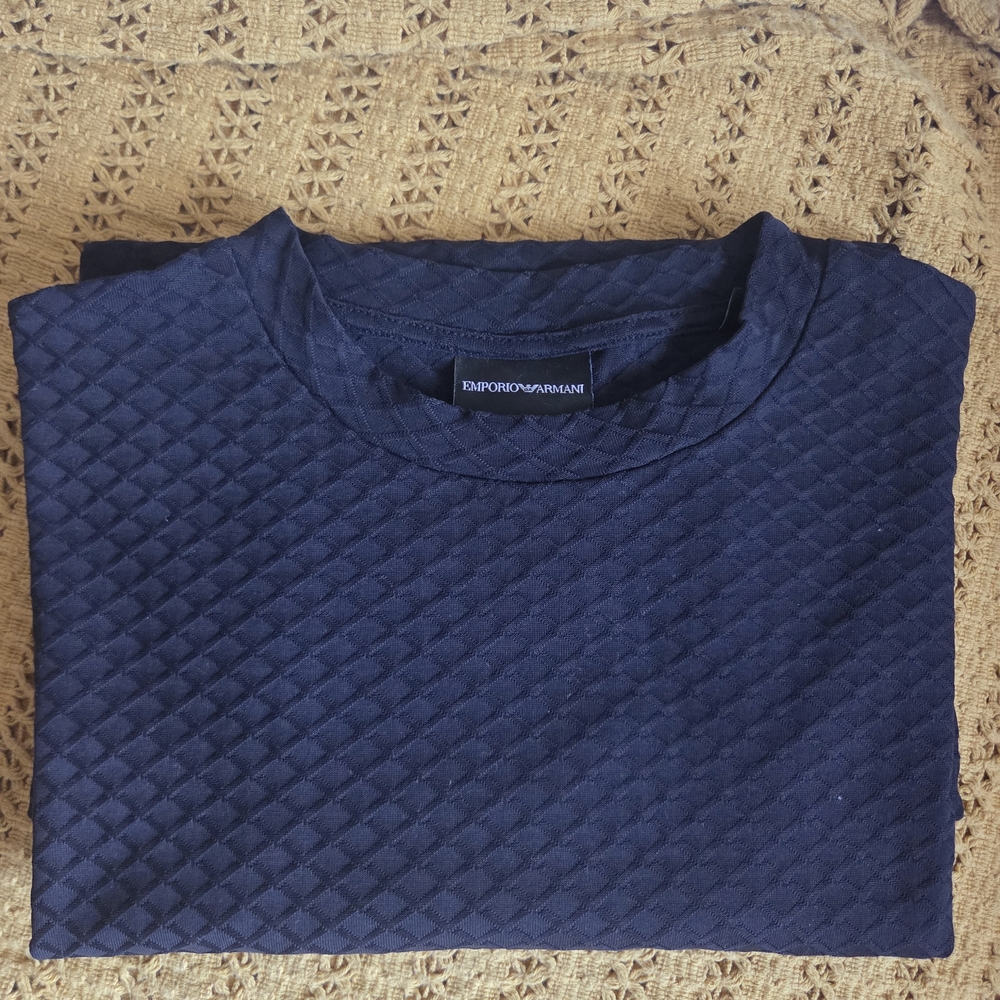 Emporio Armani Black Diamond Patern Textured Tee